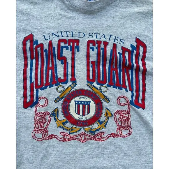 Vintage United States Coast Guard Graphic T-Shirt Made in USA - Picture 2 of 3